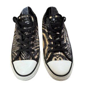 CONVERSE ALL Star Limited Edition Sequin Chucks Zebra Print Womens 7.5 Sneakers